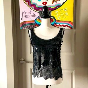 Swee lo  from Neiman Marcus, Great sequins hand beaded evening shirt.